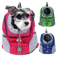 2020 Outdoor Double Shoulder Portable Travel Backpack Outdoor Pet Dog Carrier Bag Pet Dog Front Bag Mesh Backpack Head 2024 - buy cheap