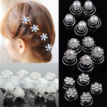 PINKSEE 6Pcs Bridal Wedding Crystal Faux Pearl Flower Hairpins Clips Headwear  Bridesmaid Women Hair Jewelry Accessories 2024 - buy cheap