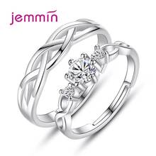 925 Sterling Silver Trendy Crystal Adjustable Promise Statement Rings For Women Girls Fashion Jewelry Valentines Day Gift 2024 - buy cheap