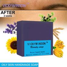 Vickywinson óleo essencial de pele oleosa, sabão artesanal de 100g regula a função de secreção da pele, repara horães, purifica a acne 2024 - compre barato