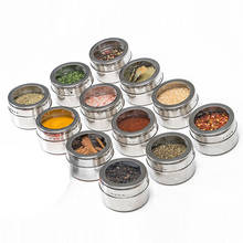 Transparent Lid Spice Magnetic Tin Pot Stainless Steel Spice Sauce Storage Container Pot Kitchen Condiment Holder Household Item 2024 - buy cheap