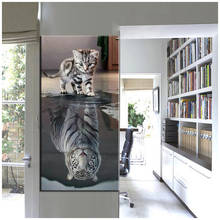 Большая Алмазная мозаика 5d «сделай сам», алмазная живопись котом и тигром, вышивка крестиком, полная круглая дрель, домашнее украшение с животным, в виде животных, для дома 2024 - купить недорого
