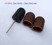 13*19 mm,20PCS nail Sanding Bands cap Manicure File Tools + 2PCS Nail Salon Rubber Grips handle Drill Nail Drill Machine 2024 - buy cheap