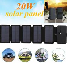 Carregador de células solares dobrável, alta powe16w, 20w, dispositivo de saída usb, 5v, 1a, painel portátil para carregador de telefone 2024 - compre barato