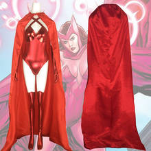 Disfraz de bruja escarlata para mujer, capa roja, uniforme, conjunto completo, para fiesta de Halloween 2024 - compra barato