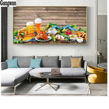 5D mosaic full Square round Diamond painting Beer meat delicious food picture of rhinestones embroidery Kitchen Restaurant Decor 2024 - buy cheap