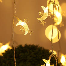 Fada led string estrela lua luz da corda bateria/usb/solar powered guirlanda string luz para o ano novo natal casamento decoração de casa 2024 - compre barato