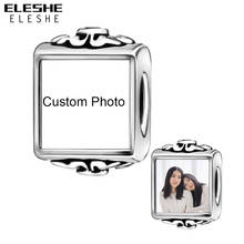 DIY Custom Photo 925 Sterling Silver Square Beads Fit Bracelet Necklace Original Personalized Jewelry Making 2024 - buy cheap