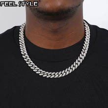Hip Hop Heavy Iced out 12MM Big Box Buckle Cuban Chain Copper AAA+ Cubic Zirconia Stones Necklaces For Men Rapper choker Jewelry 2024 - buy cheap