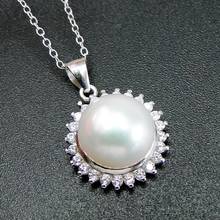 Charm Pendant Pearl Women Jewelry Real 925 Sterling Silver Freshwater Pearl Womens Pendant Necklace For Gift 2024 - buy cheap