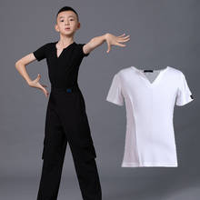 Boys Latin Dancewear Latin Dance top Exercise clothes Ruffly Ballroom Stage Modern Boys Latin Dance training Clothes Shirt 2024 - buy cheap