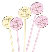 30PCS Personalized Drink Stirrers Circle Engraved Swizzle Sticks Etched Acrylic Table Cards Esxort Cards Wedding Babyshow 2024 - buy cheap