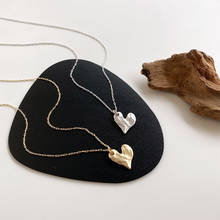 Металлическое ожерелье-подвеска в форме сердца золотого и серебряного цвета, новинка 2020, корейская мода, простое ожерелье с кулоном в форме сердца из сплава, женское Ювелирное Украшение для вечеринки 2024 - купить недорого