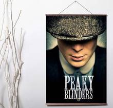 Peaky Blinders Minimalist TV Series Art Canvas print poster decoration painting with solid wood hanging scroll 2024 - buy cheap