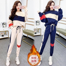 Women's Fashion Casual Sports Suit, New Korean Style Loose Blouse, Thin Feet Pants, Two-piece Women's Trouser Suit 2024 - buy cheap