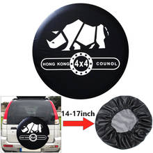 Cubierta negra para rueda de repuesto de coche, bolsas de almacenamiento de neumáticos para Jeep, Kia, SUV, accesorios prácticos, 14, 15, 16 y 17 pulgadas 2024 - compra barato