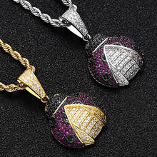 Iced Out Insects Pendant For Men Women Purple Cubic Zircon Ladybird Necklace Fashion Hip Hop Jewelry Gifts 2024 - buy cheap