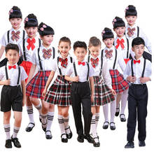 Fantasia escolar infantil para meninos e meninas, conjunto de uniforme de casamento e classe de estudante 2024 - compre barato