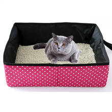 Caixa de areia para gatos, portátil, simples, dobrável, à prova d'água, viagem, azul rosa, cinza, banheiro, para cachorros 2024 - compre barato