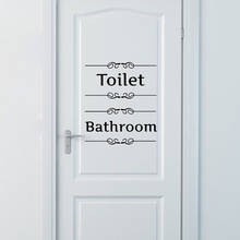 Туалетный знак для ванной настенные наклейки для домашнего декора Diy цитаты водонепроницаемые настенные наклейки Туалетная виниловая наклейка DIY стикер s Art 2024 - купить недорого