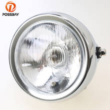 POSSBAY Retro Chrome Motorcycle Headlight Lamp Hight/Low Beam Amber Light Lamp Custom Bike for Suzuki GN 125 Harley Honda Yamaha 2024 - buy cheap