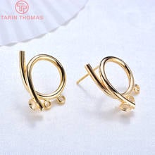 4PCS 21MM 24K Gold Color Plated Brass Round with Hanging Hole Stud Earrings High Quality DIY Jewelry Making Findings 2024 - buy cheap