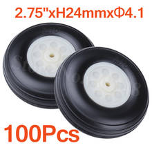 100pcs /lot  2.75" inch 70mm Quality Rubber Tail Wheels Nylon Hub Thickness:24mm Axle hole: 4.1mm RC Plane Replacement Parts 2024 - buy cheap