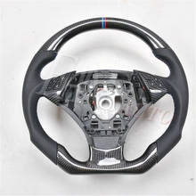 Replacement Real Carbon Fiber Steering Wheel with Leather for BMW E60 5 Series 2003-2010 2024 - buy cheap