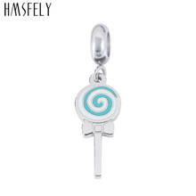 HMSFELY 316L Stainless Steel Charm Lollipop Pendant For DIY Charms Bracelets Necklace Jewelry Making Accessories Tags 4pcs 2024 - buy cheap