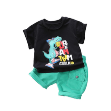 Ropa de verano para bebé y niña, Camiseta de algodón con dibujos animados, pantalones cortos, 2 unids/set/conjunto, chándal de moda para niño 2024 - compra barato