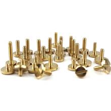 10pcs Solid Brass M3 Slotted Screws Flat Head Bolts Without Nuts Leather craft Studs Belt Fasteners  8mm/10mm Cap More Size 2024 - buy cheap