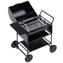 Dollhouse BBQ Grill Mini Yard Garden 1/12 Mini Toy Black 7cm BBQ accessory 2024 - buy cheap