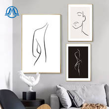 Abstract Line Art Canvas Painting Man And Woman Body Poster Nordic Minimalist Wall Art Face Print Modern Pictures For Home Decor 2024 - buy cheap