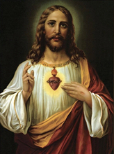 100%Handmade  Oil Painting  repro Sacred Heart of Jesus By Zabateri 2024 - buy cheap