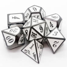 Juego de dados de metal poliédricos, 7 unids/set por juego de mesa DND TRPG, juegos de números 2024 - compra barato