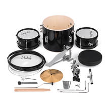 Muslady Kids Children Junior Beginners 3-Piece Drum Set Drums Kit Percussion Instrument with Cymbal Drumsticks Adjustable Stool 2024 - compre barato