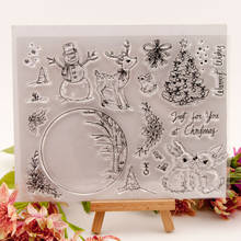 Christmas Crystal Ball Snowman Deer Clear Silicone Stamp/Seal for DIY Scrapbooking/photo Album Decorative Clear Stamp 2024 - buy cheap