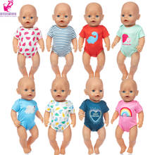 17 inch reborn baby doll clothes rompers 18 inch american og girl bebe doll bikini basic shirt 2024 - buy cheap