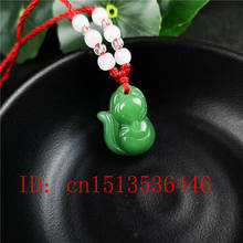 Chinese Green Jade Carved  Fox Pendant Necklace Beads Rope Chain Fashion Woman Men Lucky Gifts Amulet Jewelry 2024 - buy cheap