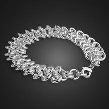 Pulseira fashion com design de prata esterlina 100%, joia com pulseira hyperbole 18mm 20cm, bracelete feminino portátil para presente 2024 - compre barato