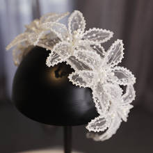 Wedding Hair Accessories White Flower Hairbands Headwear Brides Women Headbands Headpieces Party Dress Hairbands Bridal Jewelry 2024 - buy cheap