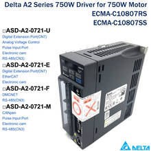 Delta A2 750W сервопривод, ASD-A2-0721-U/E/F/M, цифровой расширение Порты и разъёмы, E-CAM,EtherCAT,DMCNET,RS-485,CANopen, 0.75KW 220V 1PH 3PH 2024 - купить недорого