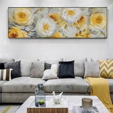 Pintura al óleo de flores abstractas, impresión en lienzo, carteles e impresiones de pared, flores decorativas para el hogar, imágenes de pared para dormitorio, Cuadros 2024 - compra barato