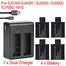 Batería de 900mah + 1 cargador Dual para EKEN H9 H8 H9R H8R H3R SJCAM SJ4000 SJ5000 SJ6000 SJ8000 M10, batería de cámara Digital, 4 Uds. 2024 - compra barato