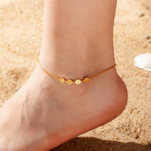 Girl's Valentine's Day Gift Fashion Love Small Circle Piece Anklet Bracelet Golden Women's Anklet Stainless Steel Letter Jewelry 2024 - buy cheap