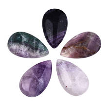 10pcs Natural Fluorite Drop Pendants Charms for Jewelry Making DIY Necklace Decoration 44.5x27x7mm, Hole: 2mm F80 2024 - buy cheap