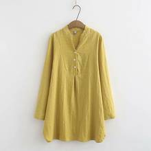 Большие размеры 4XL, женская блузка с длинными рукавами, простая офисная одежда, Блузки белого, синего, желтого цвета, Женская офисная одежда, длинные топы 2024 - купить недорого