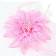 Popular Girls Kids Children Enfant Solid Color Shows Stage Flowers Feather Hair Clip Hairpin Headwear Barrettes FS0629 2024 - buy cheap