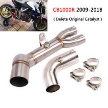 2 tubo central para Honda CB1000R 2009-2018 motocicleta tubo de escape Midd tubo de conexión borrar Original catalizador deslizamiento en 51mm silenciador 2024 - compra barato