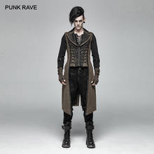 PUNK RAVE Men's Steampunk Retro Palace Long Vest Punk Rock Gothic Fashion Club Party Cosplay Personality Long Men Waistcoat 2024 - buy cheap